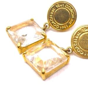 Vintage Coach Gold Tone Post Back Earrings